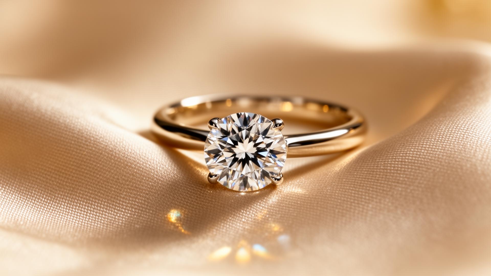 Certified lab-grown diamond solitaire engagement ring